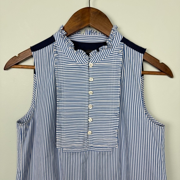 J. Crew French Pinstriped Bib Sleeveless Top - Picture 3 of 6
